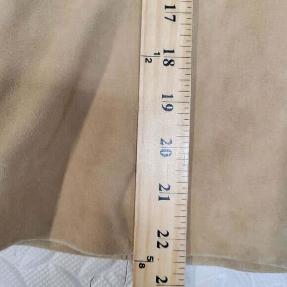 Eileen Fisher Jacket Size Small Goat Suede Camel Tan Lightweight Open Front - Picture 8 of 9